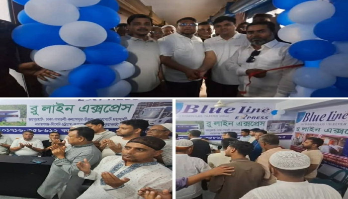 জয়পুরহাটে ‘ব্লু লাইন এক্সপ্রেস’ ঢাকাগামী কোচের যাত্রা শুরু