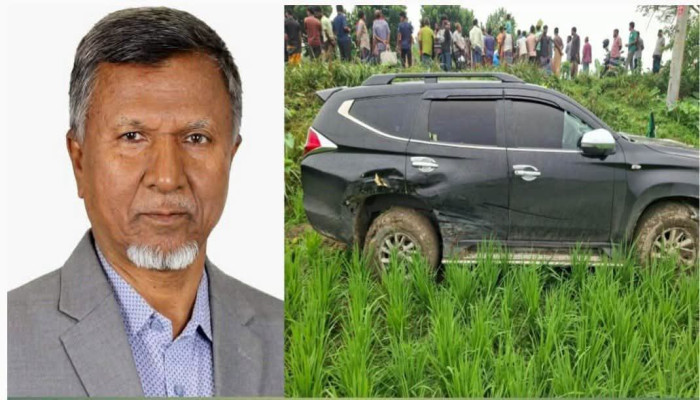 বধির বৃদ্ধা নারীকে বাঁচাতে গিয়ে কিচকে দুর্ঘটনায় জনপ্রশাসন প্রতিমন্ত্রীর গাড়ি