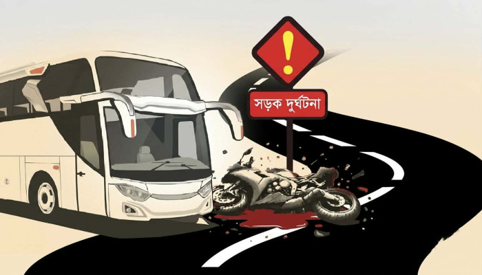 গোদাগাড়ীতে বাসচাপায় মোটরসাইকেল আরোহী নিহত