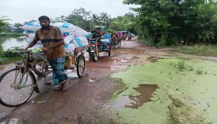 সলঙ্গা-তাড়াশ সড়কের বেহাল দশা: দুর্ভোগে যাত্রী ও চালক, বাড়ছে দুর্ঘটনা