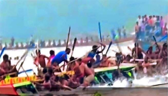 সোনতলায় পানসি নৌকা বাইসে দুই নৌকার বাইছালদের সংঘর্ষে আহত ৩০